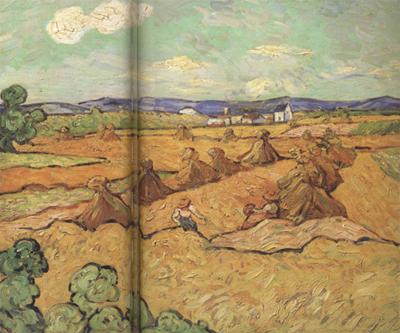 Vincent Van Gogh Wheat Stacks with Reaper (nn04) France oil painting art